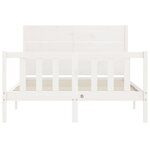 vidaXL Cadre de lit sans matelas blanc 140x190 cm bois de pin massif