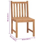 vidaXL Chaises de jardin lot de 8 avec coussins Bois de teck massif