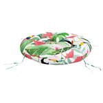 vidaXL Coussin rond multicolore Ø 60 x11 cm tissu oxford