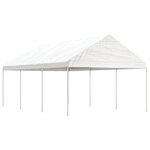 vidaXL Belvédère avec toit blanc 6 69x4 08x3 22 m polyéthylène