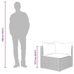 vidaXL Salon de jardin 4 Pièces avec coussins Gris Résine tressée