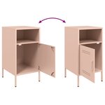 vidaXL Tables de chevet 2 Pièces rose 36x39x68 cm acier laminé à froid