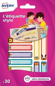 30 étiquettes stylos