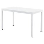 Bureau réglable d'ordinateur poste de travail table 120cm blanc 03_0001158