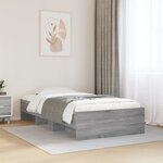 vidaXL Cadre de lit sonoma gris 75x190 cm bois d'ingénierie