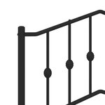 vidaXL Cadre de lit métal avec tête de lit noir 180x200 cm