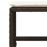 vidaXL Tabourets de jardin et coussins lot de 4 marron résine tressée
