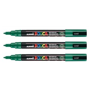 Marqueur pointe conique fine pc3m 0 9 - 1 3mm vert foncé x 3 POSCA