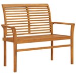 vidaXL Banc de jardin avec coussin bleu 112 cm Bois de teck massif
