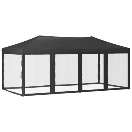 vidaXL Tente de réception pliable avec parois Anthracite 3x6 m