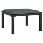 vidaXL Repose-pied de jardin avec coussin noir et gris résine tressée