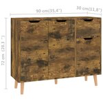 vidaXL Buffet chêne fumé 90x30x72 cm bois d'ingénierie