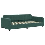 vidaXL Lit de jour et gigogne et matelas vert foncé 100x200 cm velours