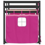 vidaXL Lit superposé avec rideaux rose 90x190 cm bois pin massif