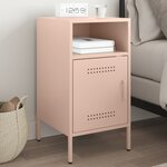 vidaXL Table de chevet rose 36x39x68 cm acier laminé à froid