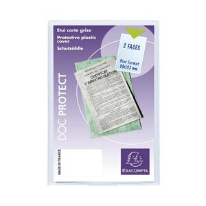 Exacompta : etui de protection 2 faces  papiers voiture format 8.8 x 13.2cm