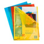 Sachet De 100 Pochettes Coin Polypropylène Lisse Premium - A4 - Couleurs Assorties - X 10 - Exacompta