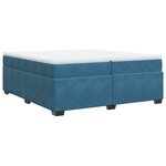vidaXL Sommier à lattes de lit et matelas Bleu foncé 200x200cm Velours