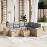 vidaXL Salon de jardin avec coussins 8Pièces mélange beige résine tressée