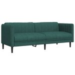 vidaXL Ensemble de canapés 3 Pièces vert foncé tissu