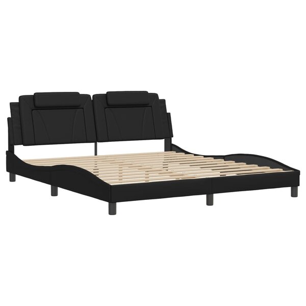vidaXL Cadre de lit avec tête de lit Noir 180x200 cm Similicuir
