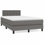 vidaXL Sommier à lattes de lit avec matelas Gris 120x200 cm Similicuir
