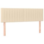 vidaXL Sommier à lattes de lit avec matelas LED Crème 140x200 cm Tissu