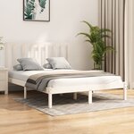vidaXL Cadre de lit Blanc Bois de pin massif 140x190 cm