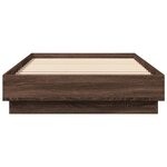 vidaXL Cadre de lit avec lumières LED chêne marron 90x200 cm