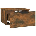 vidaXL Tables de chevet murales 2 Pièces Chêne fumé 34x30x20 cm
