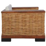 vidaXL Ensemble de canapés 3 Pièces avec coussins Marron Rotin naturel