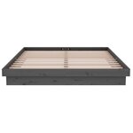vidaXL Cadre de lit Gris Bois massif 150x200 cm Très grand