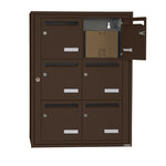 Bloc collectif leabox.com  2x3  grade 3  simple face  Intérieur  fixation murale  Brun Sepia RAL 8014 finition brillante