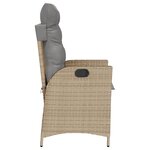 vidaXL Chaises inclinables jardin lot de 2 et coussins résine tressée