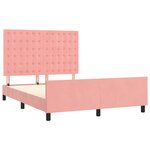 vidaXL Cadre de lit avec tête de lit Rose 140x190 cm Velours