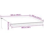 vidaXL Auvent manuel rétractable anthracite et blanc 500x350 cm