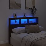 vidaXL Armoire tête de lit avec LED chêne marron 140x17x102 cm