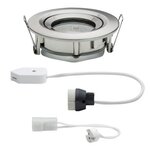 Kit spot encastré Nova blanc/chromé carré sans lampe orientable IP65 GU5 3 ou GU10 max 35 W