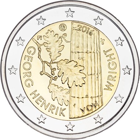 Pièce de monnaie 2 euro commémorative Finlande 2016 – Georg Henrik von Wright