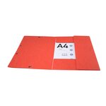 Chemise 3 Rabats À Élastiques Maxi Capacity Carte Lustrée 600g/m2 Scotten ®- A4 - Rouge - X 25 - Exacompta