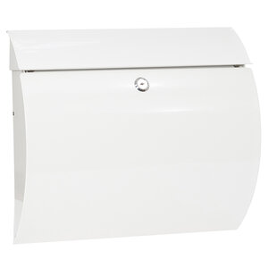 Boîte aux Lettres en Acier Aura E5401 Grande capacité Anti-pluie Blanc