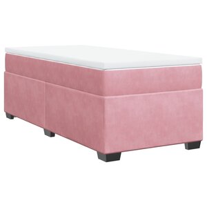 vidaXL Sommier à lattes de lit avec matelas Rose 100x200 cm Velours