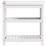 vidaXL Table de rempotage avec étagères blanc bois massif de pin