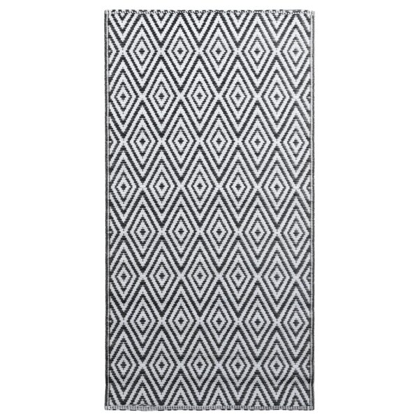 vidaXL Tapis d'extérieur Blanc et noir 160x230 cm PP