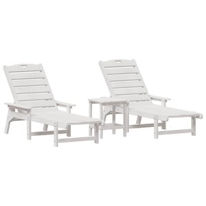 Ensemble de salon de jardin vidaXL 3 pièces blanc HDPE