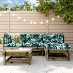 vidaXL Salon de jardin 5 Pièces avec coussins bois de pin imprégné