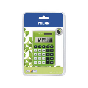 Calculatrice Pocket verte 8 chiffres avec étui