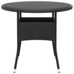 vidaXL Mobilier à dîner de jardin 3 Pièces Résine tressée Noir