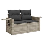 vidaXL Salon de jardin 9 Pièces avec coussins gris clair résine tressée