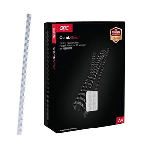 Lot de 50 CombBind Peignes de reliure blanc 38 mm GBC